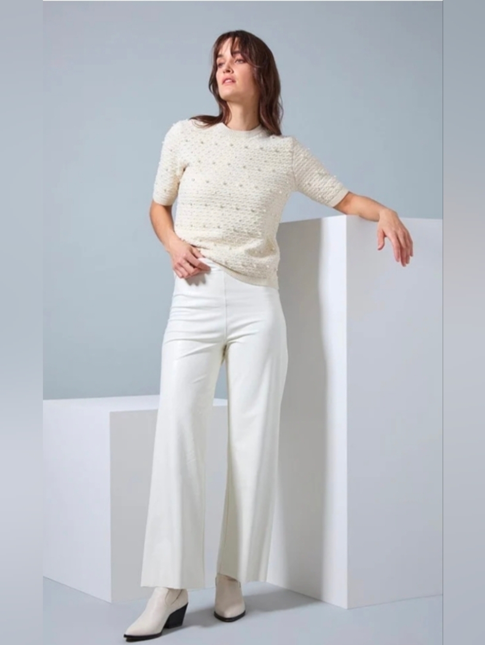 NWT/ LYSSÉ Vegan Leather Wide Leg (28" Inseam) Size SMALL